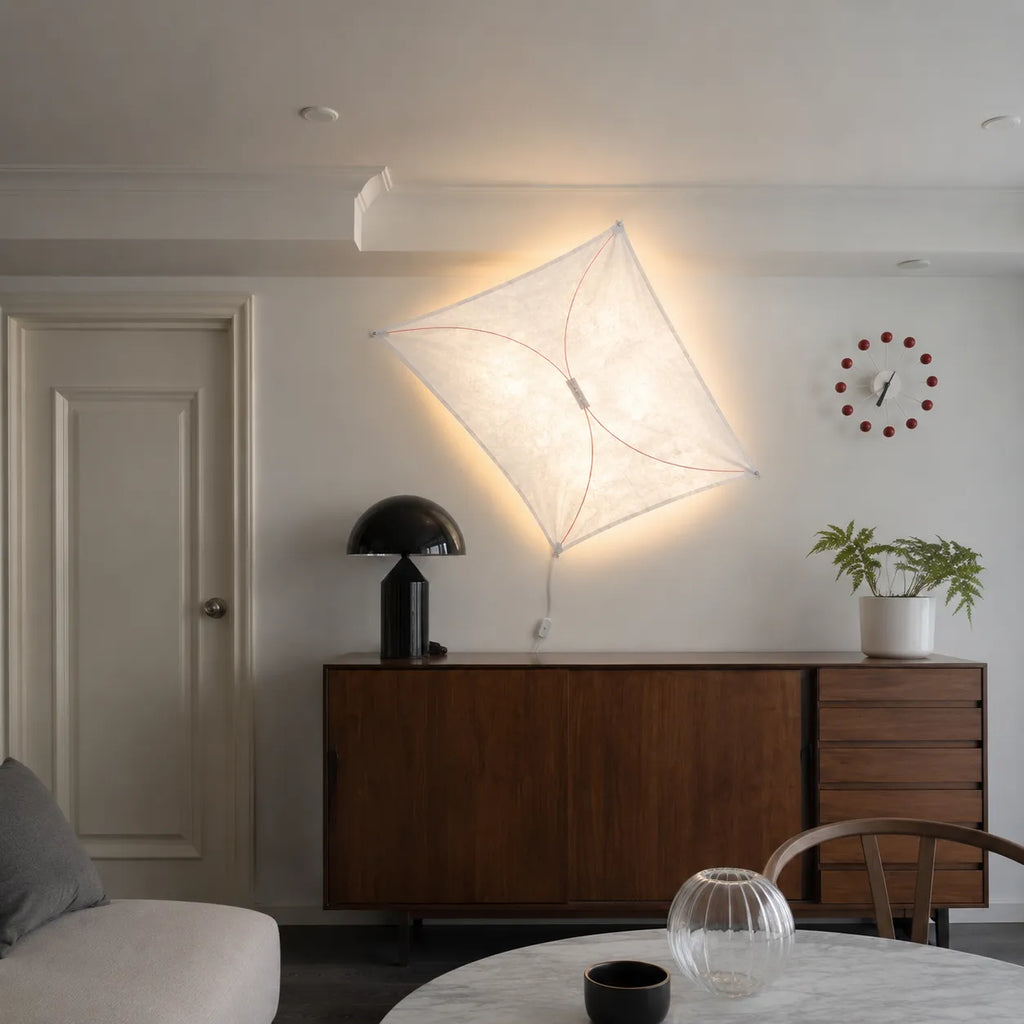 Kitchen Ceiling Light with Translucent Paper Diffuser and Minimal Metal Frame