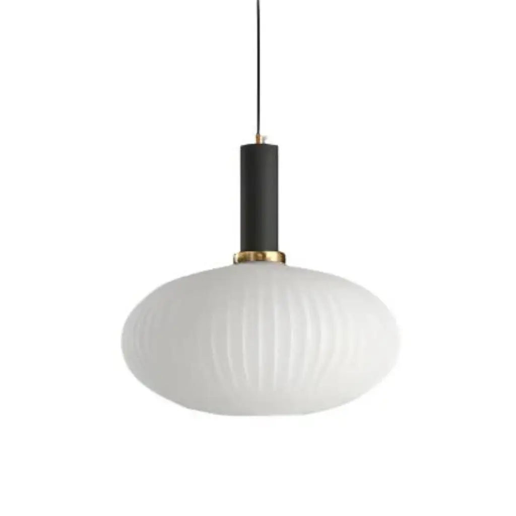 Suspension avec verre cannelé et éléments en métal Art déco