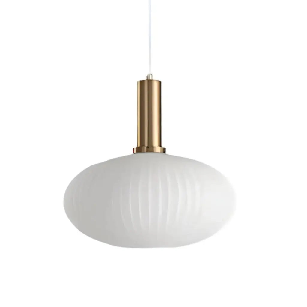 Suspension avec verre cannelé et éléments en métal Art déco