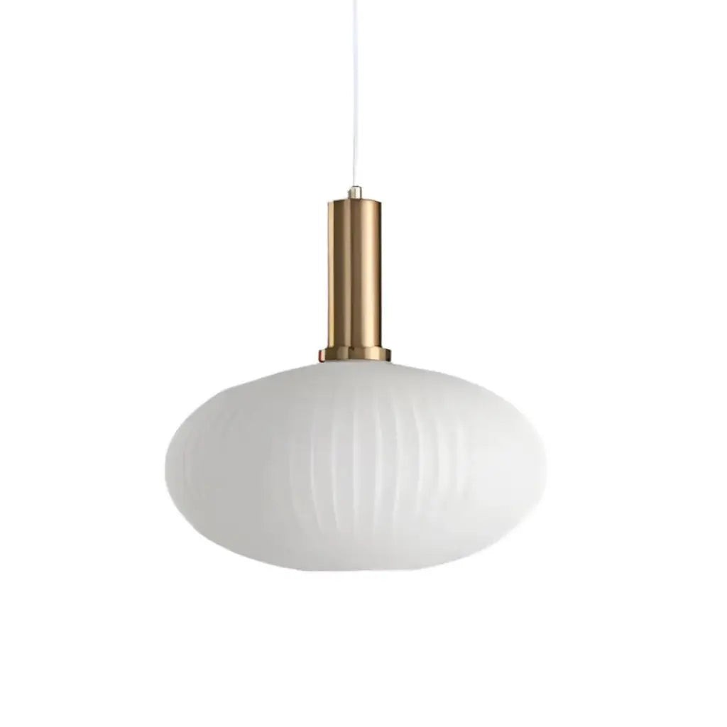 Suspension avec verre cannelé et éléments en métal Art déco