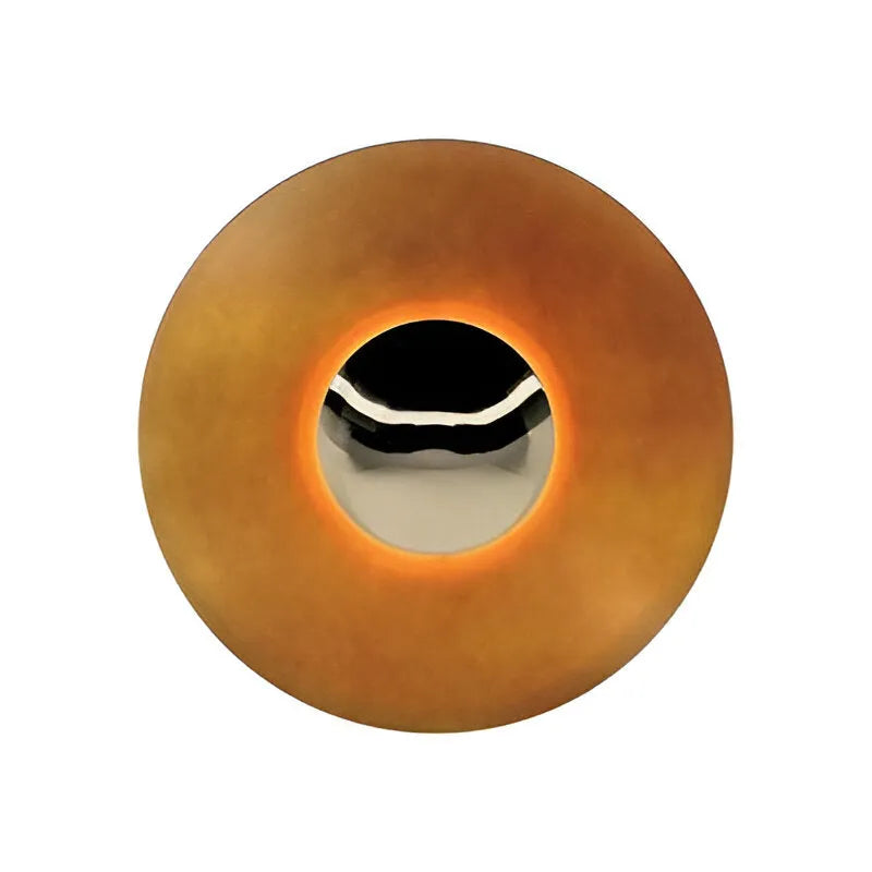 Applique murale avec abat-jour rond en métal et éclairage LED intégré à lumière chaude