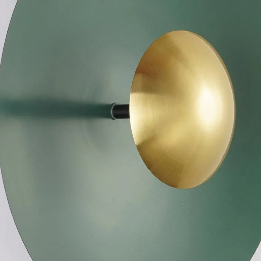 Applique murale avec abat-jour rond en métal et éclairage LED intégré à lumière chaude