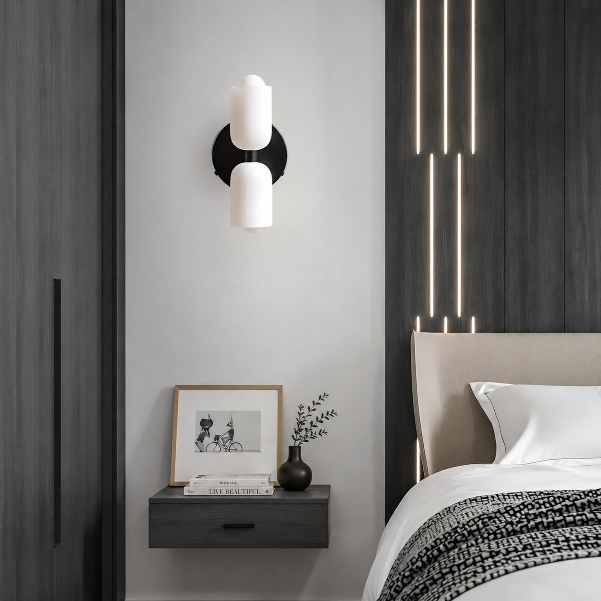 Lampe murale avec diffusion acrylique vers le haut et vers le bas, éclairage moderne