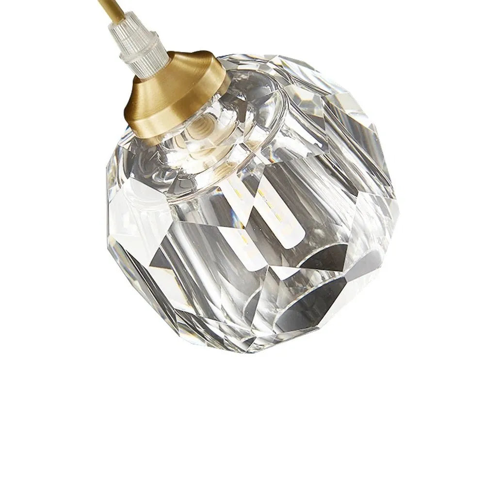 Suspension moderne en forme de globe en cristal facetté Livia