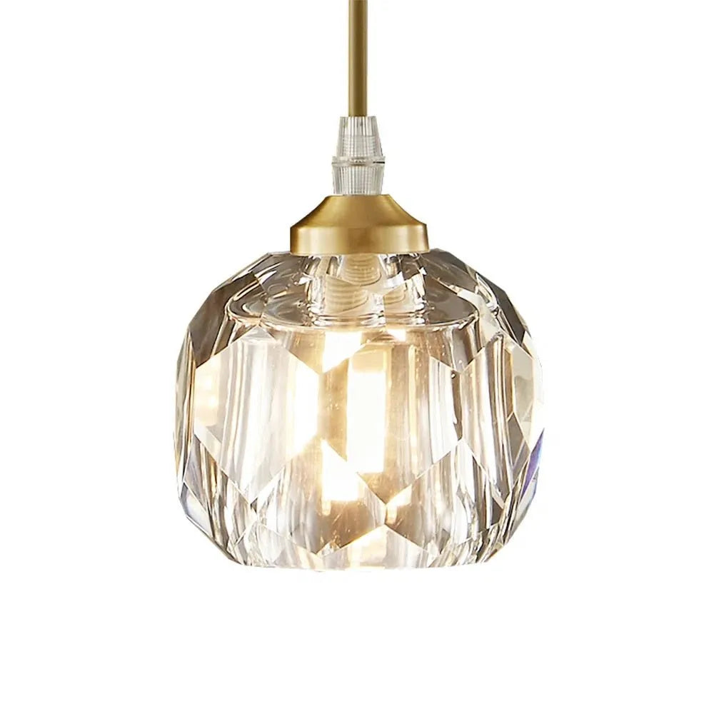 Suspension moderne en forme de globe en cristal facetté Livia