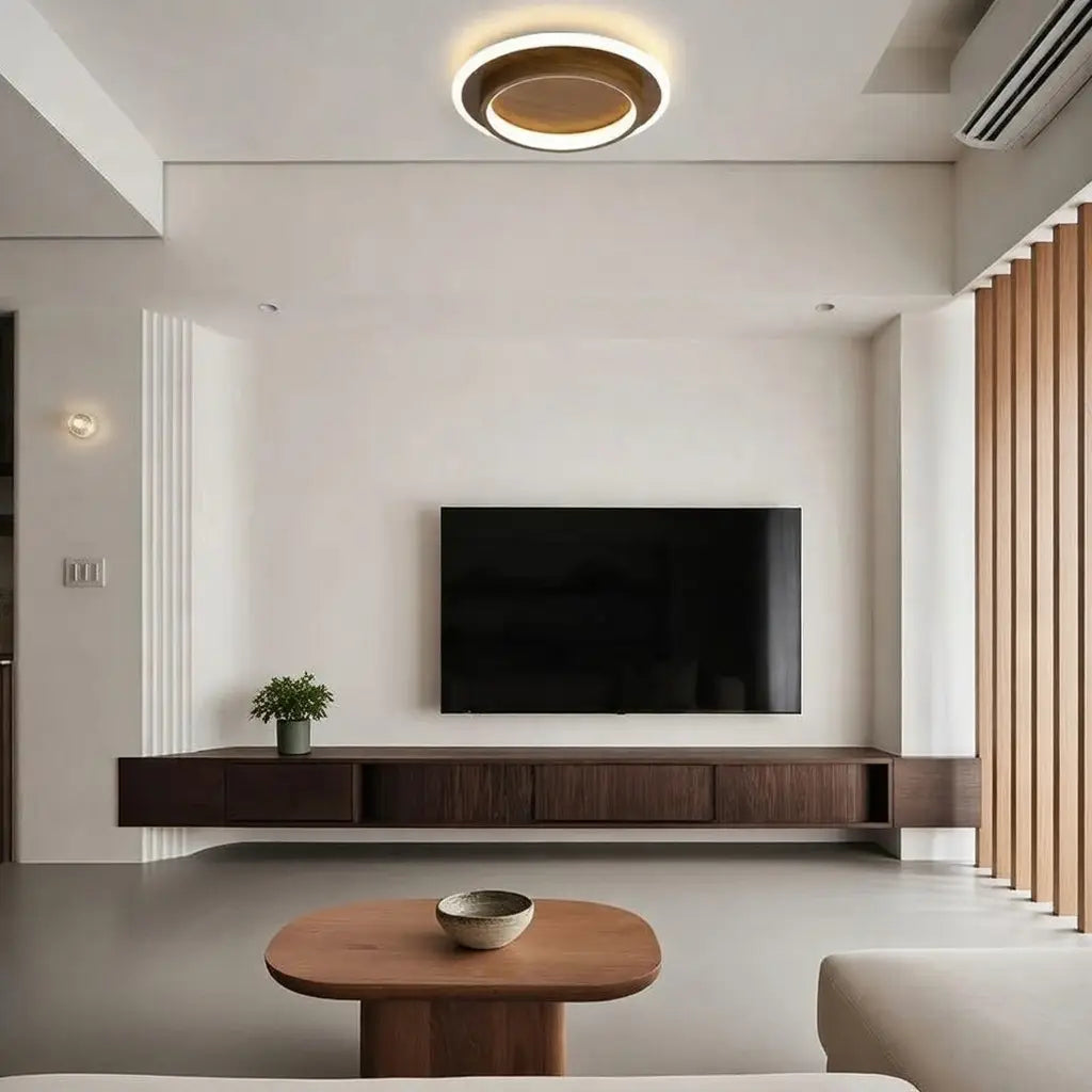 LED-Deckenleuchte mit Halo-Ring und zweilagiger Beleuchtung