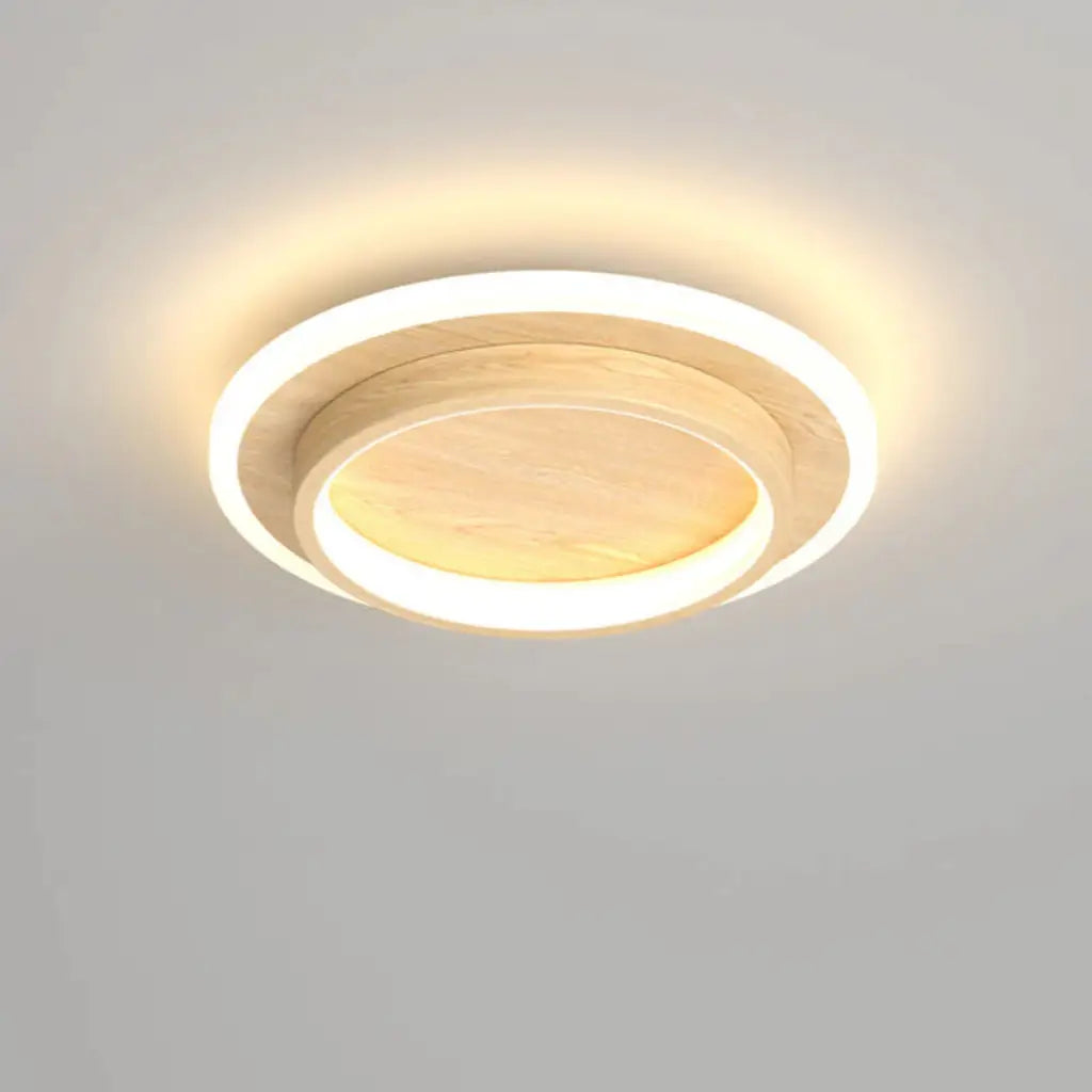 Plafoniera LED a conchiglia con anello luminoso e illuminazione a doppio strato, aderente al soffitto
