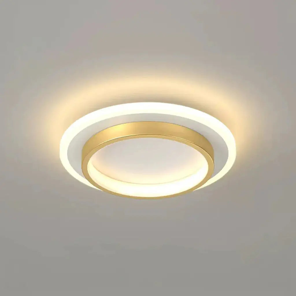 LED-Deckenleuchte mit Halo-Ring und zweilagiger Beleuchtung