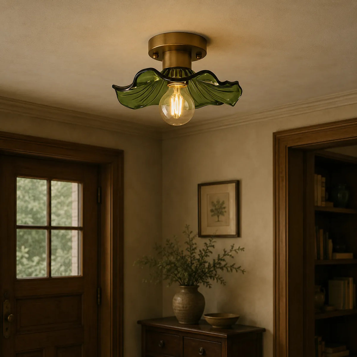 Plafoniera moderna in vetro scolpito a forma di fiore Florian
