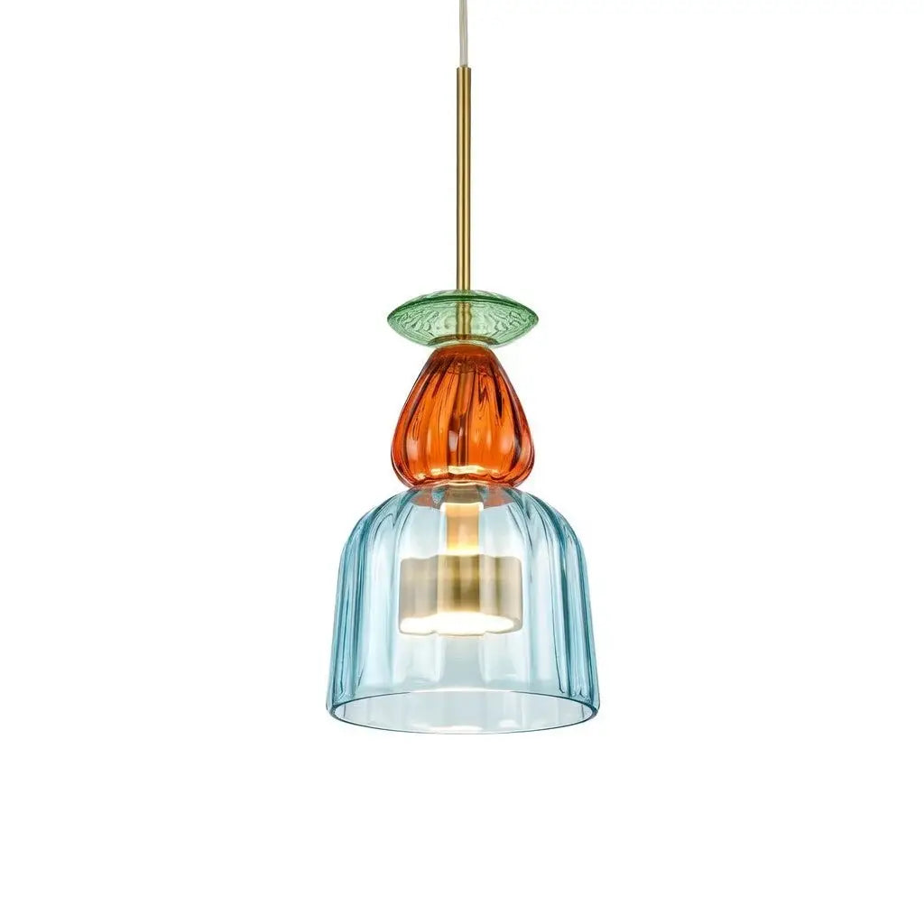 Lampada a sospensione con vetro sovrapposto e LED per illuminare la cucina e la sala da pranzo