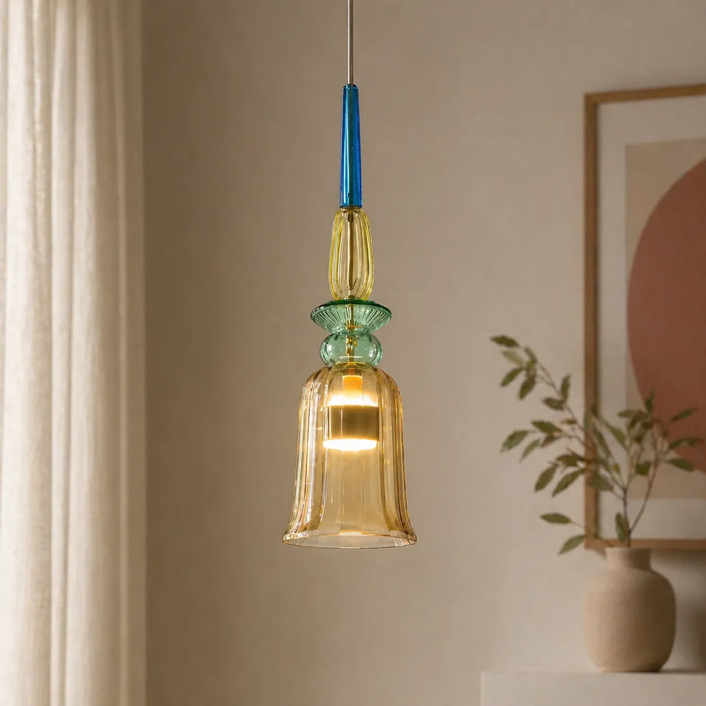 Lampada a sospensione con vetro sovrapposto e LED per illuminare la cucina e la sala da pranzo
