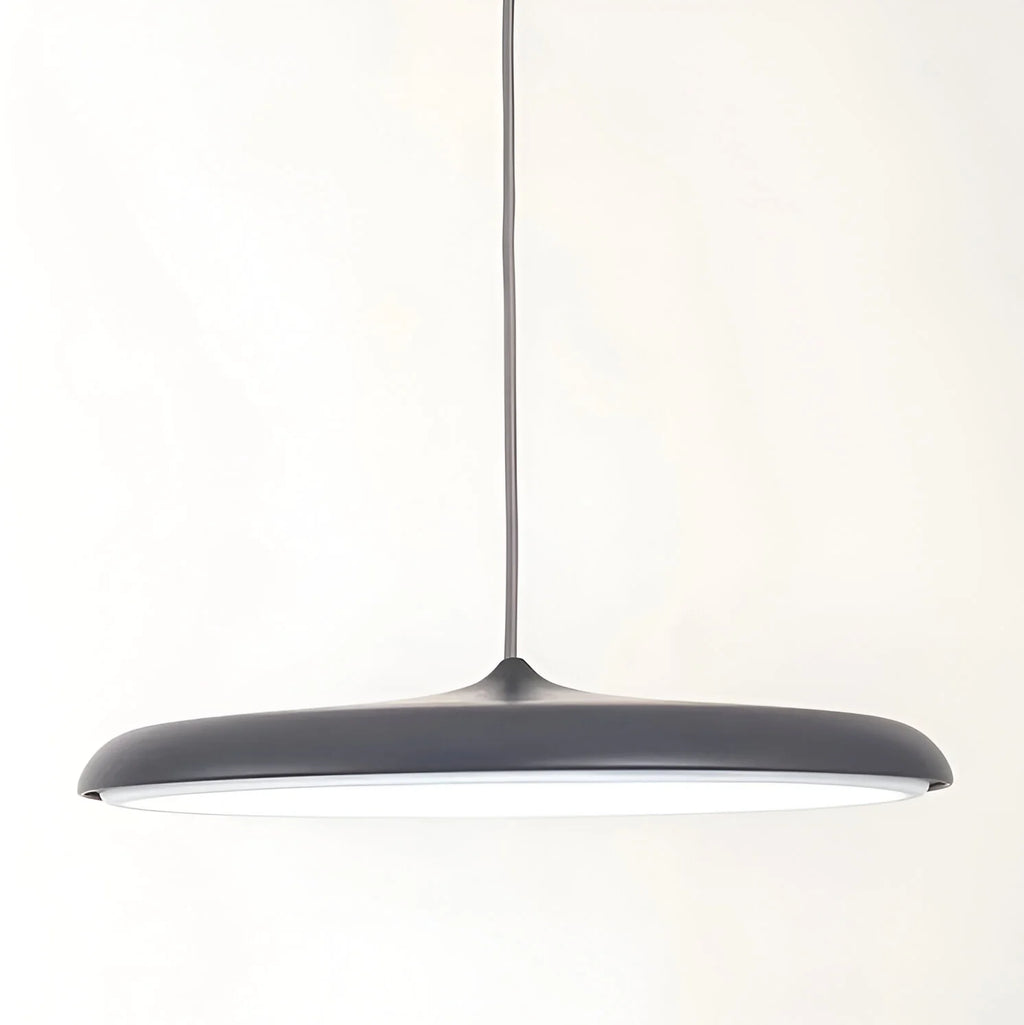 LED Pendant Lights with Modern Metallic Disc Design and Integrated Downward Lighting
