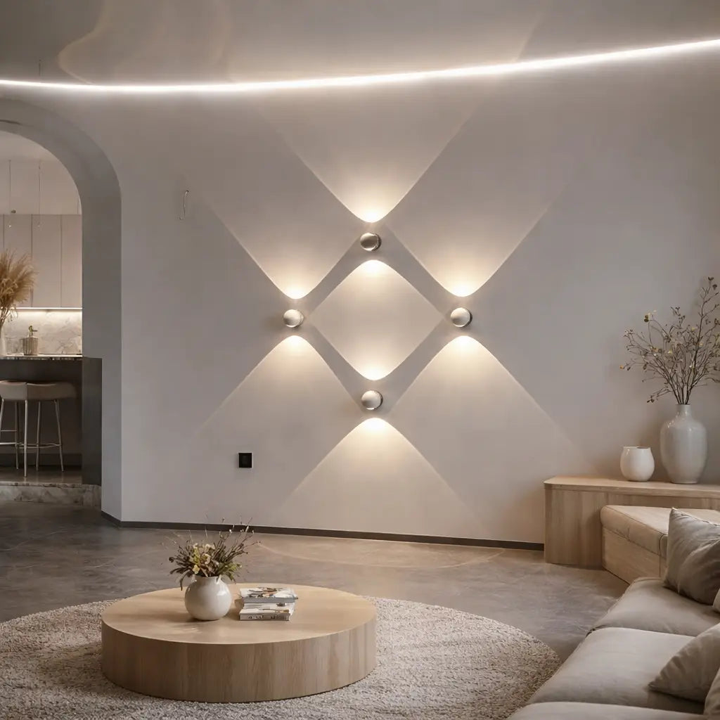 Wandleuchte mit Sanduhrdesign aus Kristallglas und Lichtprojektion nach oben und unten