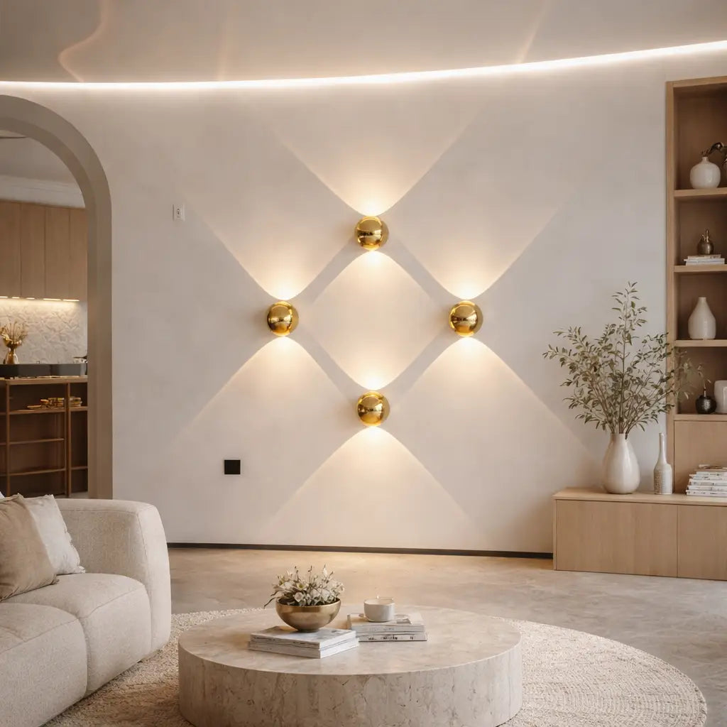 Wandleuchte mit Sanduhrdesign aus Kristallglas und Lichtprojektion nach oben und unten
