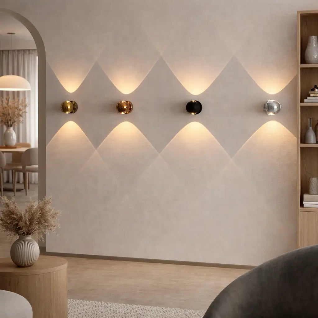 Wandleuchte mit Sanduhrdesign aus Kristallglas und Lichtprojektion nach oben und unten