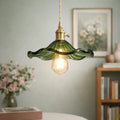 Lampada a sospensione in vetro dal design floreale moderno e con altezza regolabile