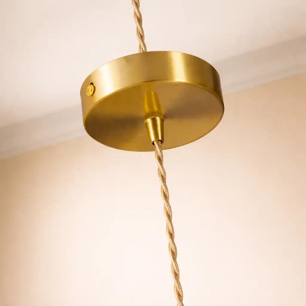 Lampada a sospensione in vetro dal design floreale moderno e con altezza regolabile