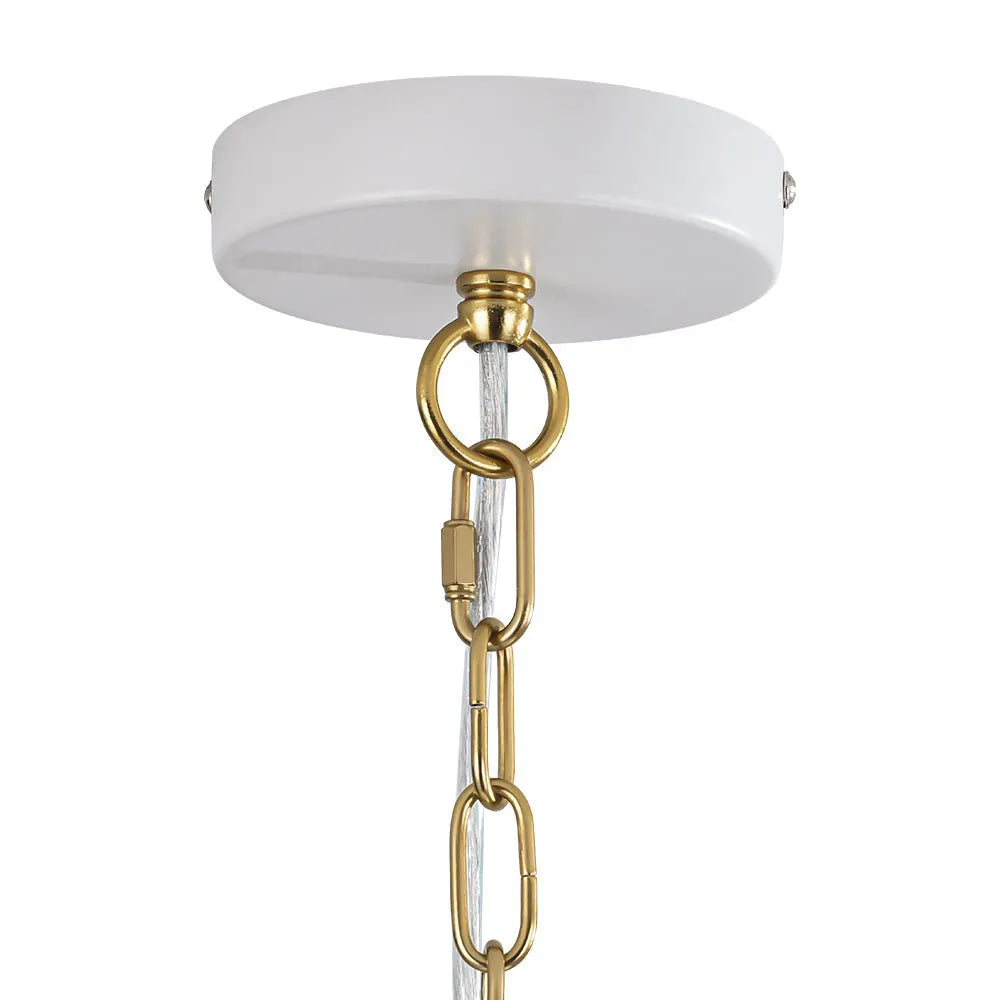 Suspension avec grand abat-jour en dôme et intérieur doublé d’or