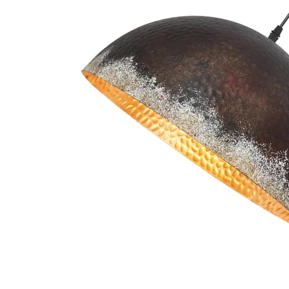 Suspension avec finition en métal martelé pour salle à manger, îlot de cuisine et séjour
