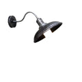 Outdoor Wall Light with Gooseneck Arm and Bowl Shade for Exterior Lighting
