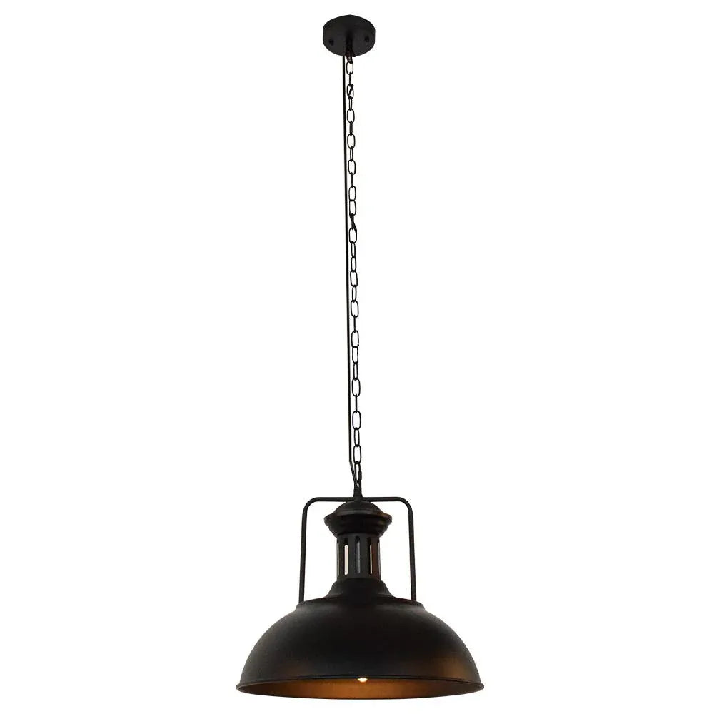 Suspension industrielle Yseult en métal martelé, en forme de dôme