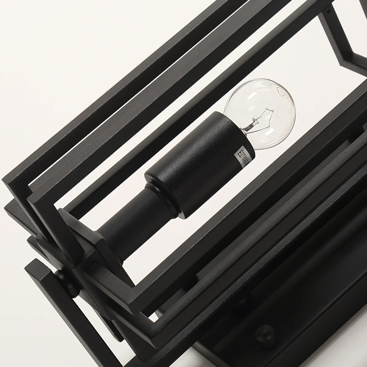 Outdoor Wall Sconce with Frosted Glass and Industrial Iron Frame Weatherproof Exterior Light