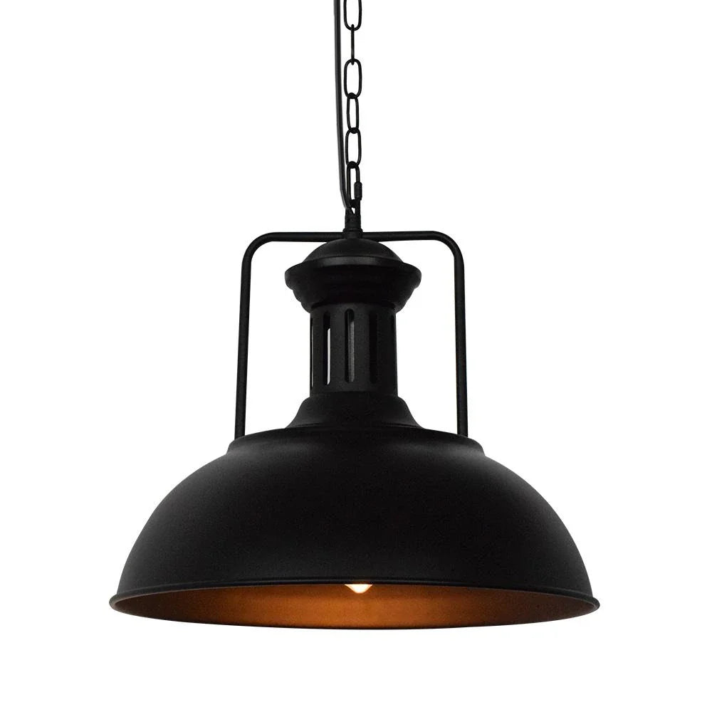 Suspension industrielle Yseult en métal martelé, en forme de dôme
