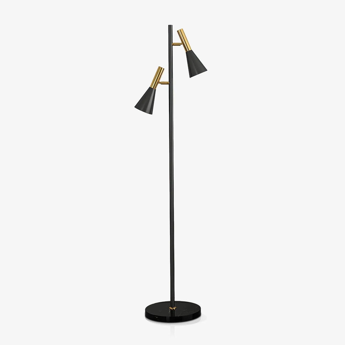 Lampadaire avec abat-jour orientable réglable, base en marbre et design nordique moderne