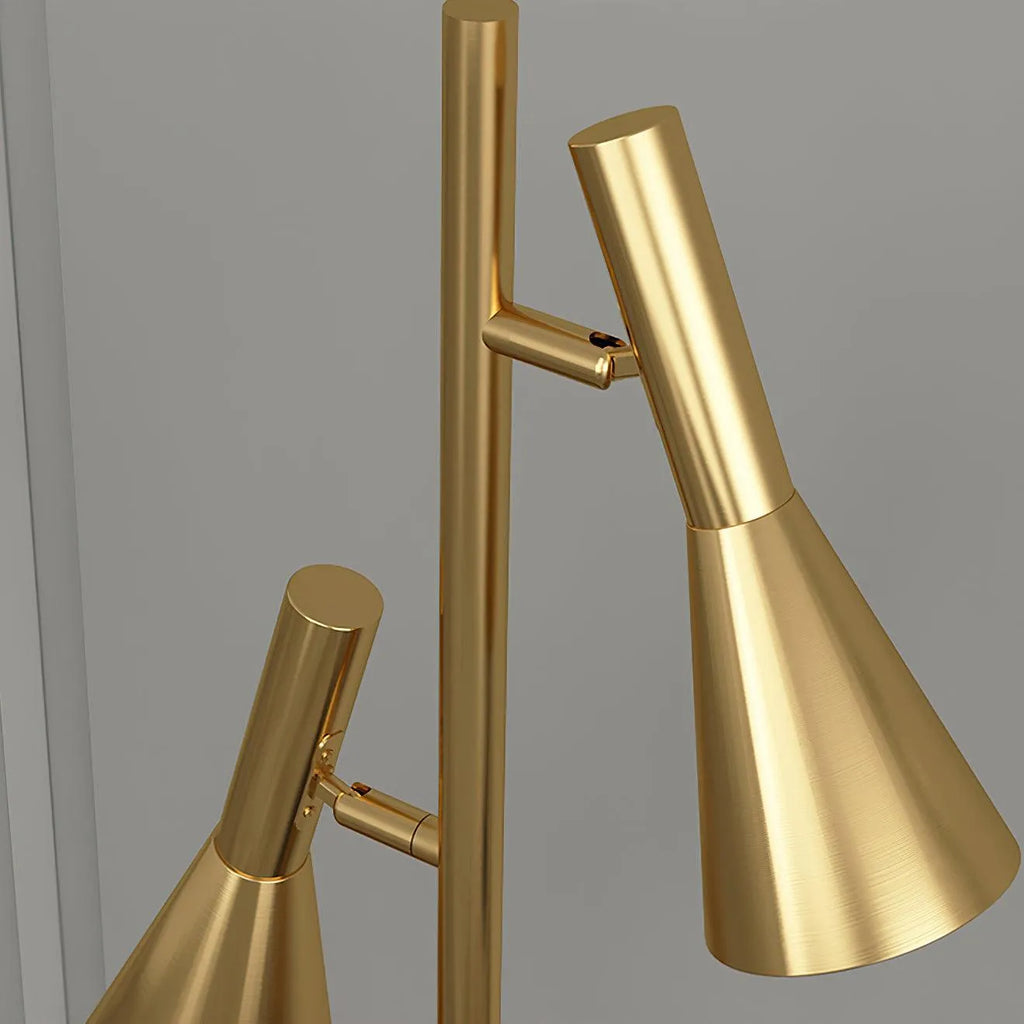 Lampadaire avec abat-jour orientable réglable, base en marbre et design nordique moderne