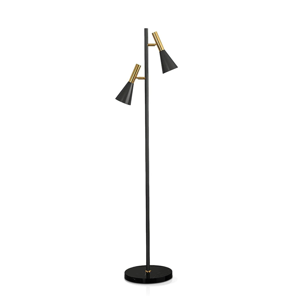 Lampadaire avec abat-jour orientable réglable, base en marbre et design nordique moderne