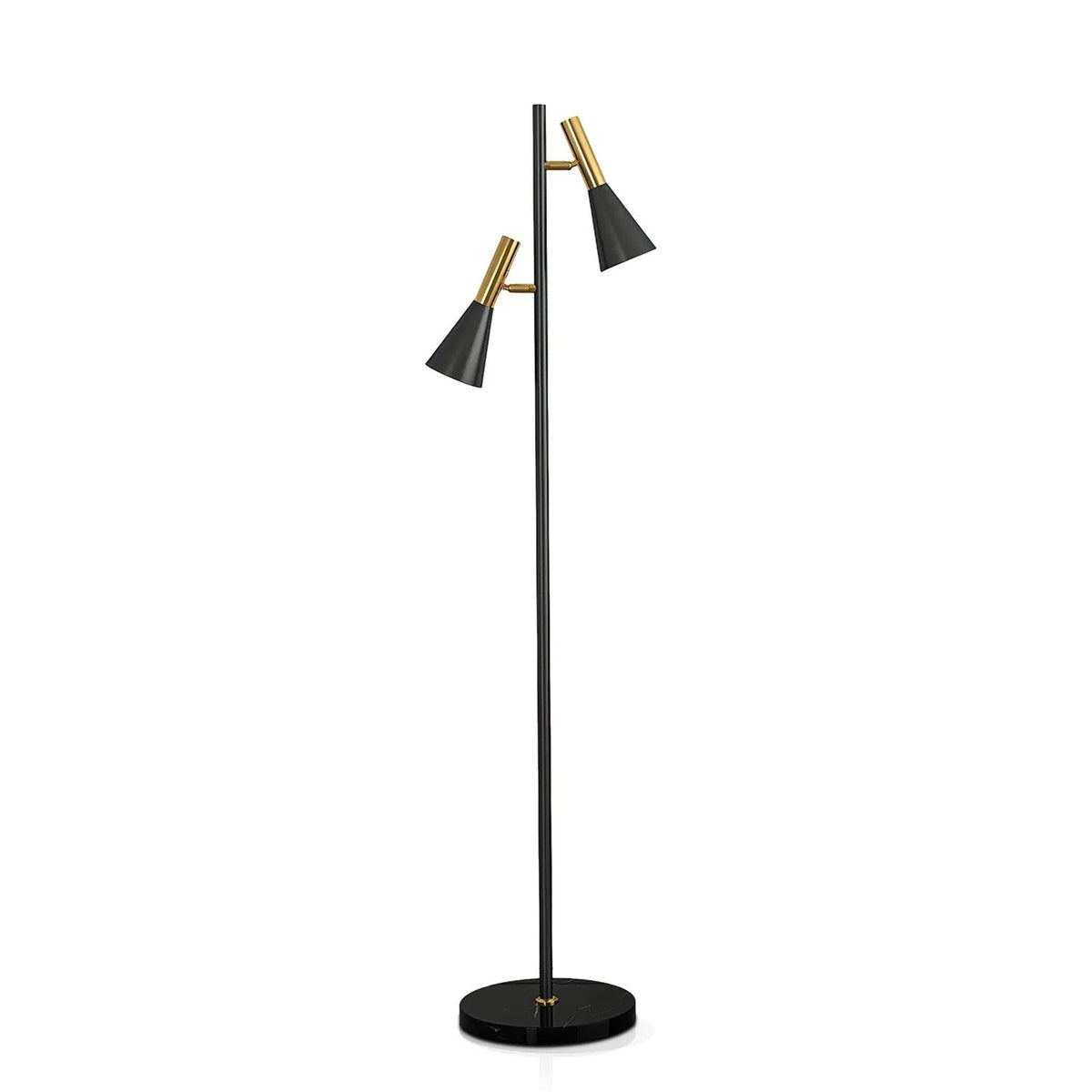 Lampadaire avec abat-jour orientable réglable, base en marbre et design nordique moderne