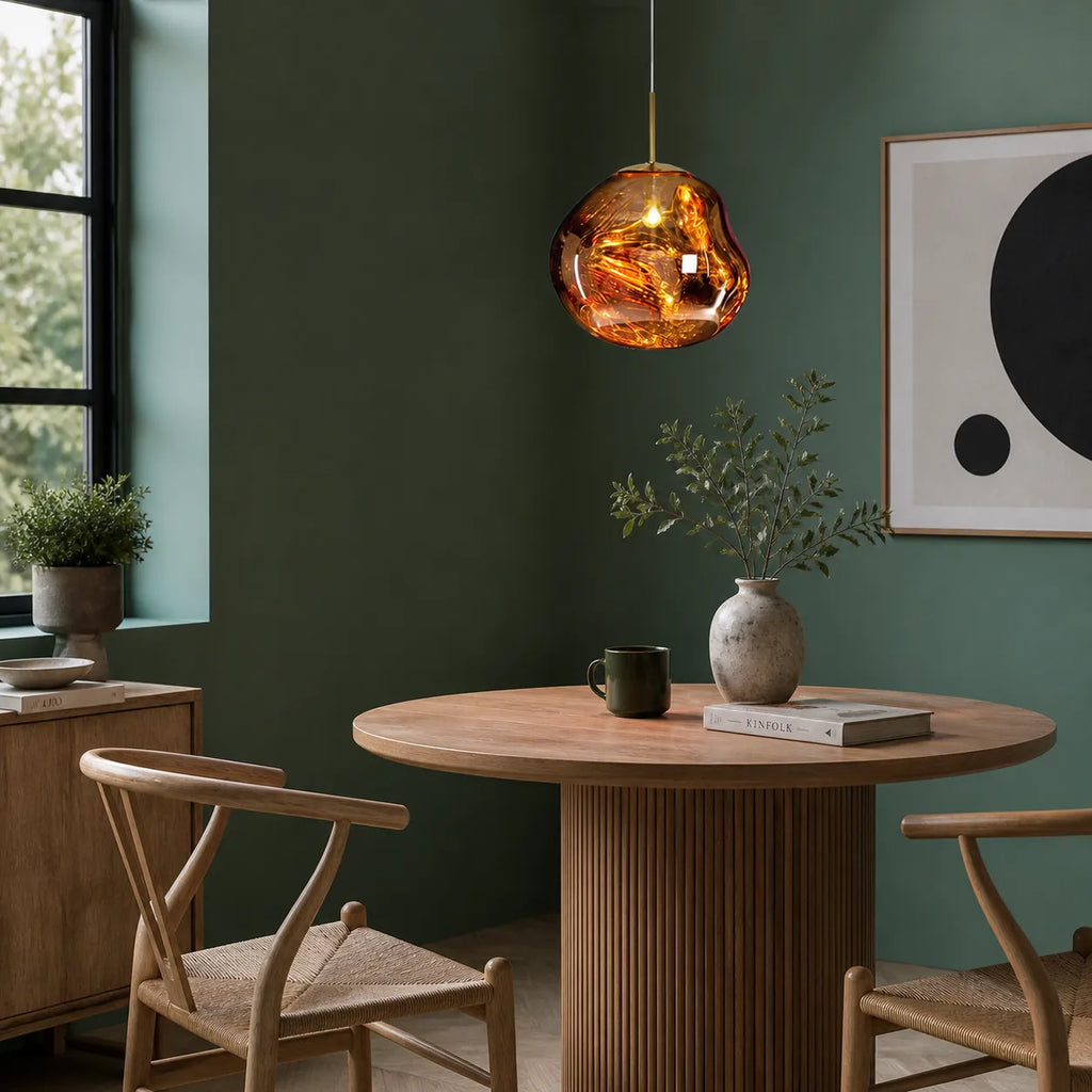 Pendant Light with Sculptural Melt-Effect Polycarbonate Shade and LED Modern Design
