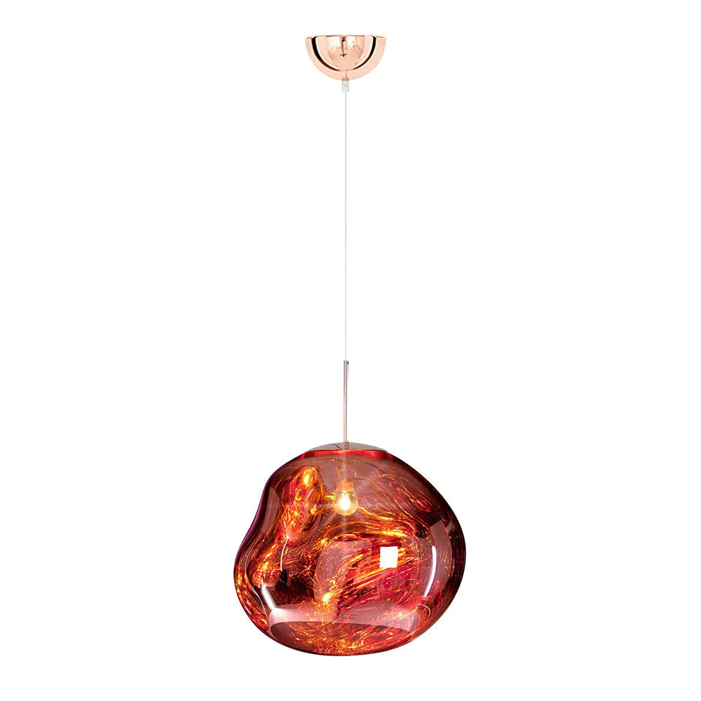 Pendant Light with Sculptural Melt-Effect Polycarbonate Shade and LED Modern Design