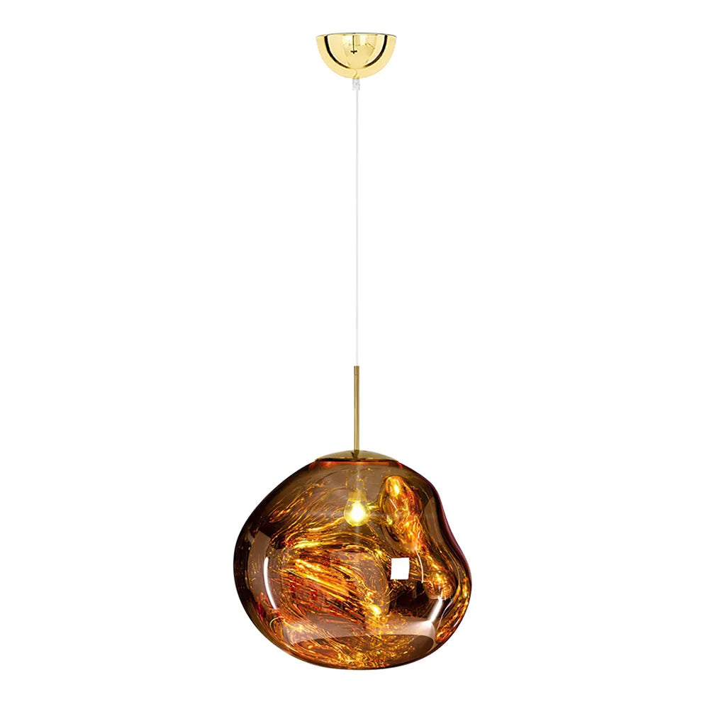 Pendant Light with Sculptural Melt-Effect Polycarbonate Shade and LED Modern Design