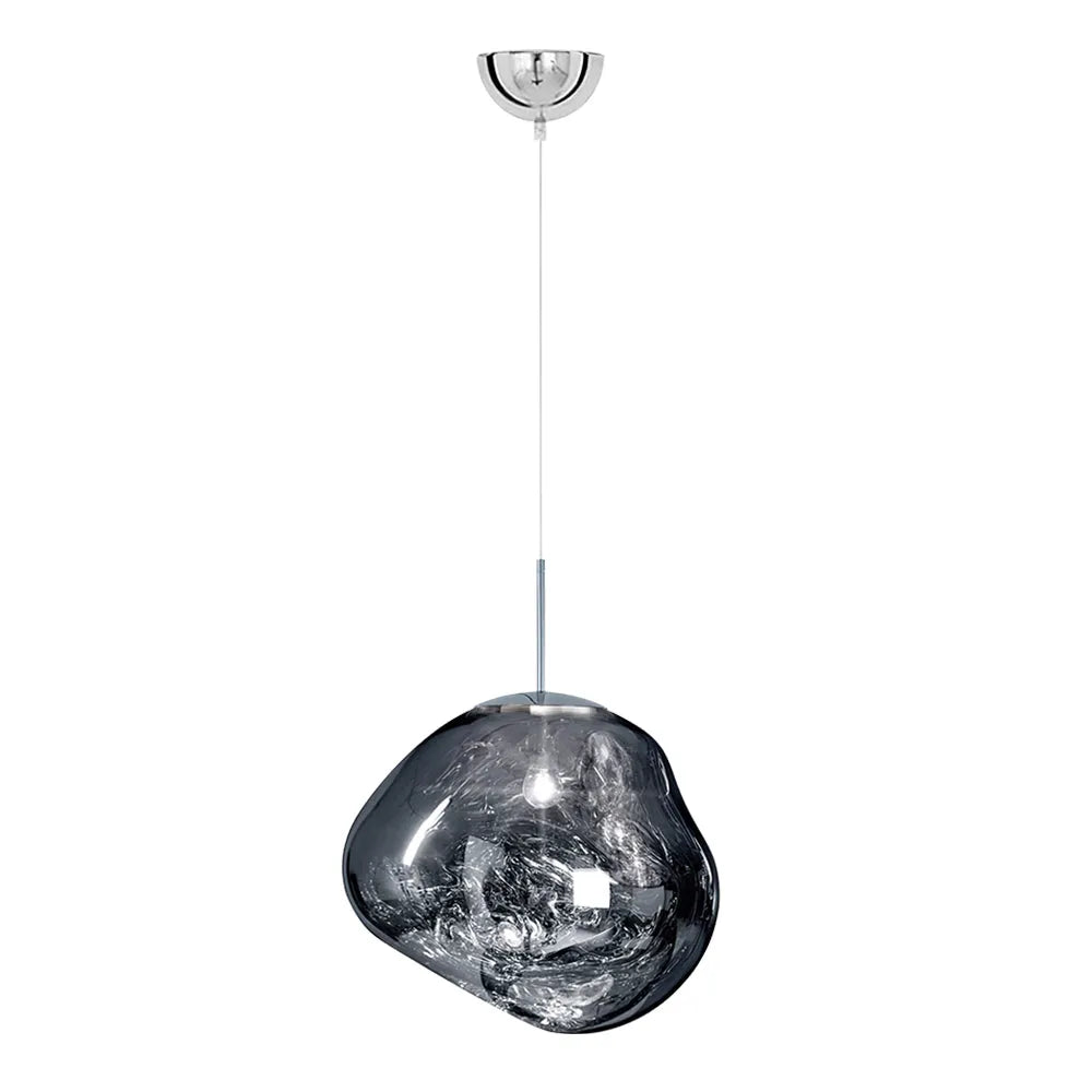 Pendant Light with Sculptural Melt-Effect Polycarbonate Shade and LED Modern Design