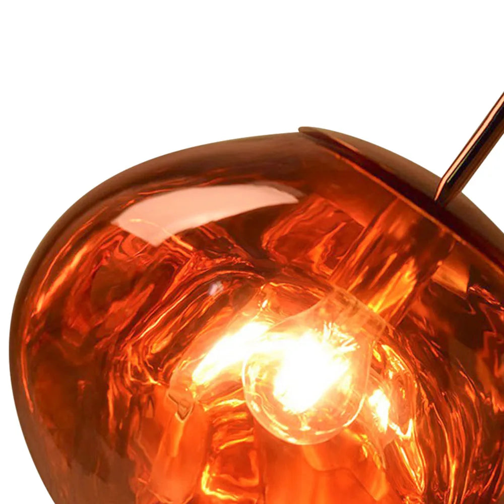 Pendant Light with Sculptural Melt-Effect Polycarbonate Shade and LED Modern Design