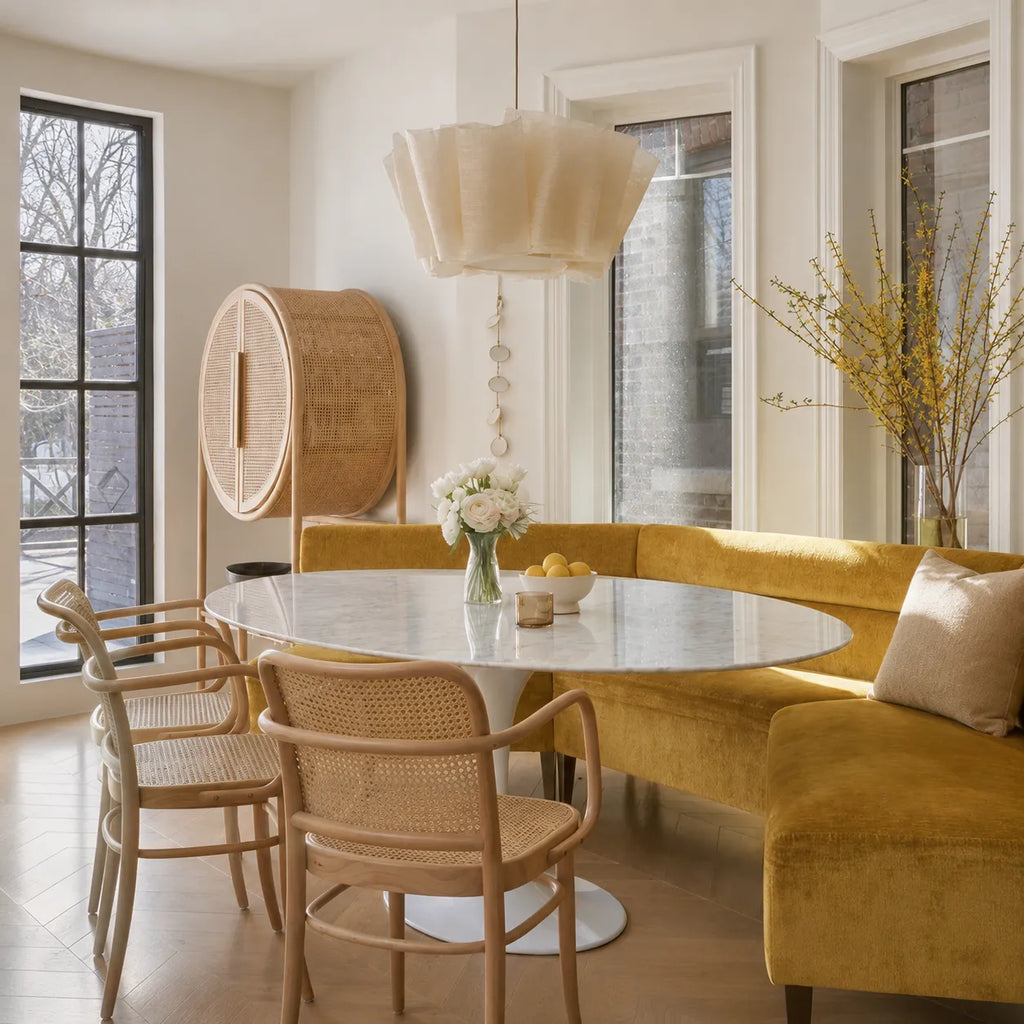Kitchen Pendant Light Fixtures with Pleated Fabric Shade and Iron Frame for Dining Rooms Bedrooms
