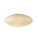 LED Pendant Light with Sculpted Mulberry Paper Shade and Modern Angular Design