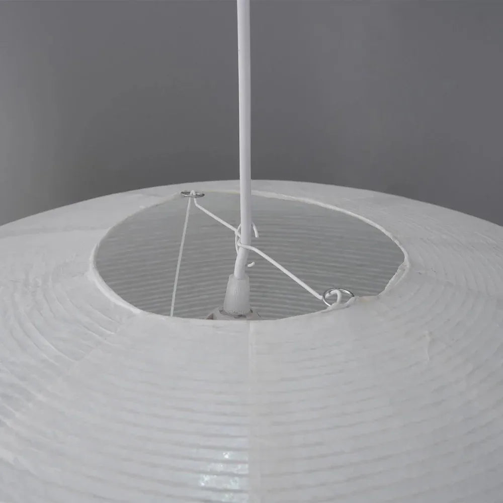 LED Pendant Light with Sculpted Mulberry Paper Shade and Modern Angular Design