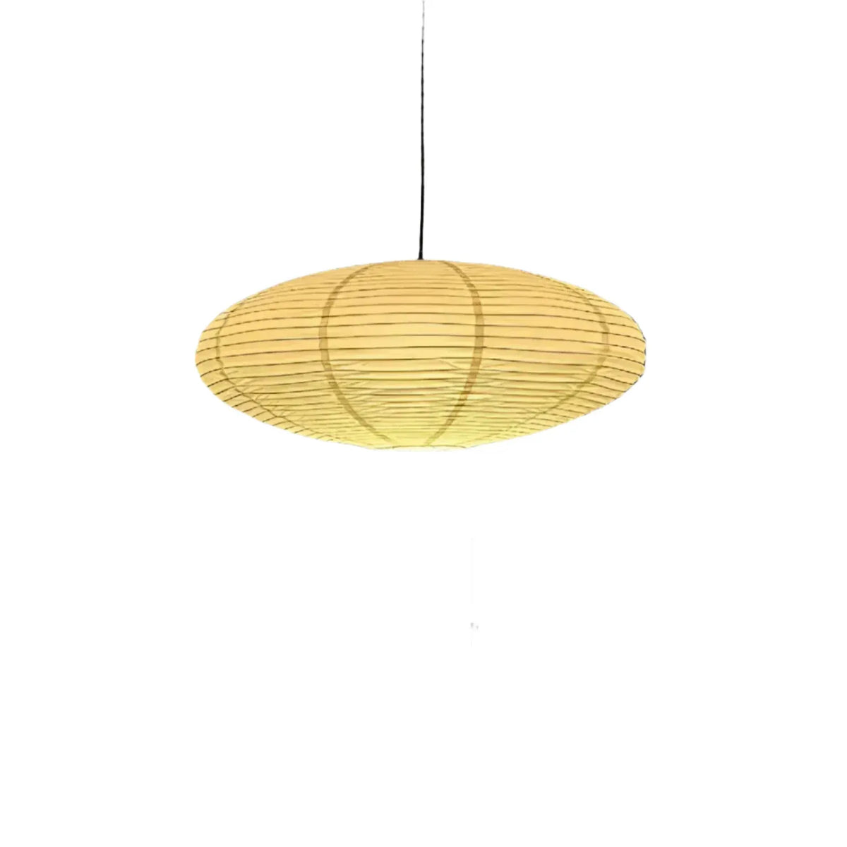 LED Pendant Light with Sculpted Mulberry Paper Shade and Modern Angular Design