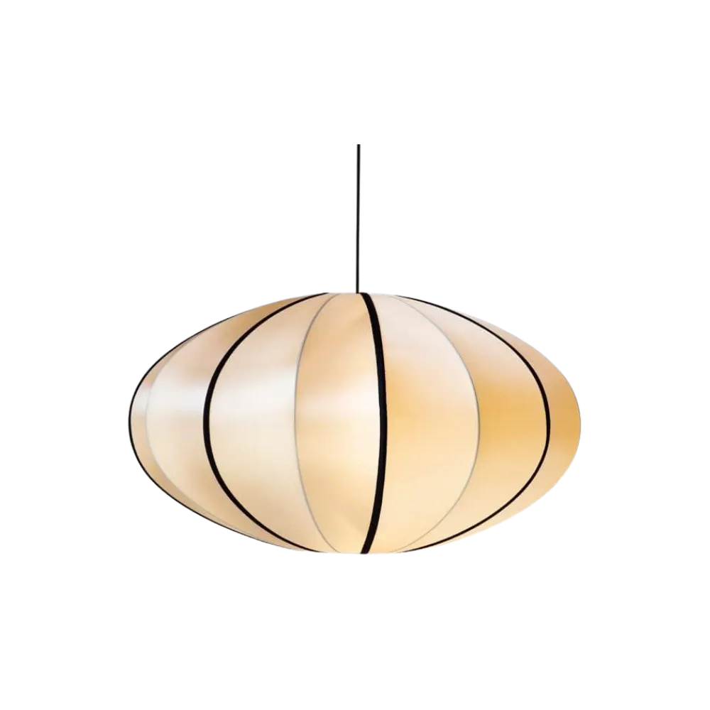 Silk Pendant Light with Handcrafted Textile Shade and Adjustable Suspension for Dining Room