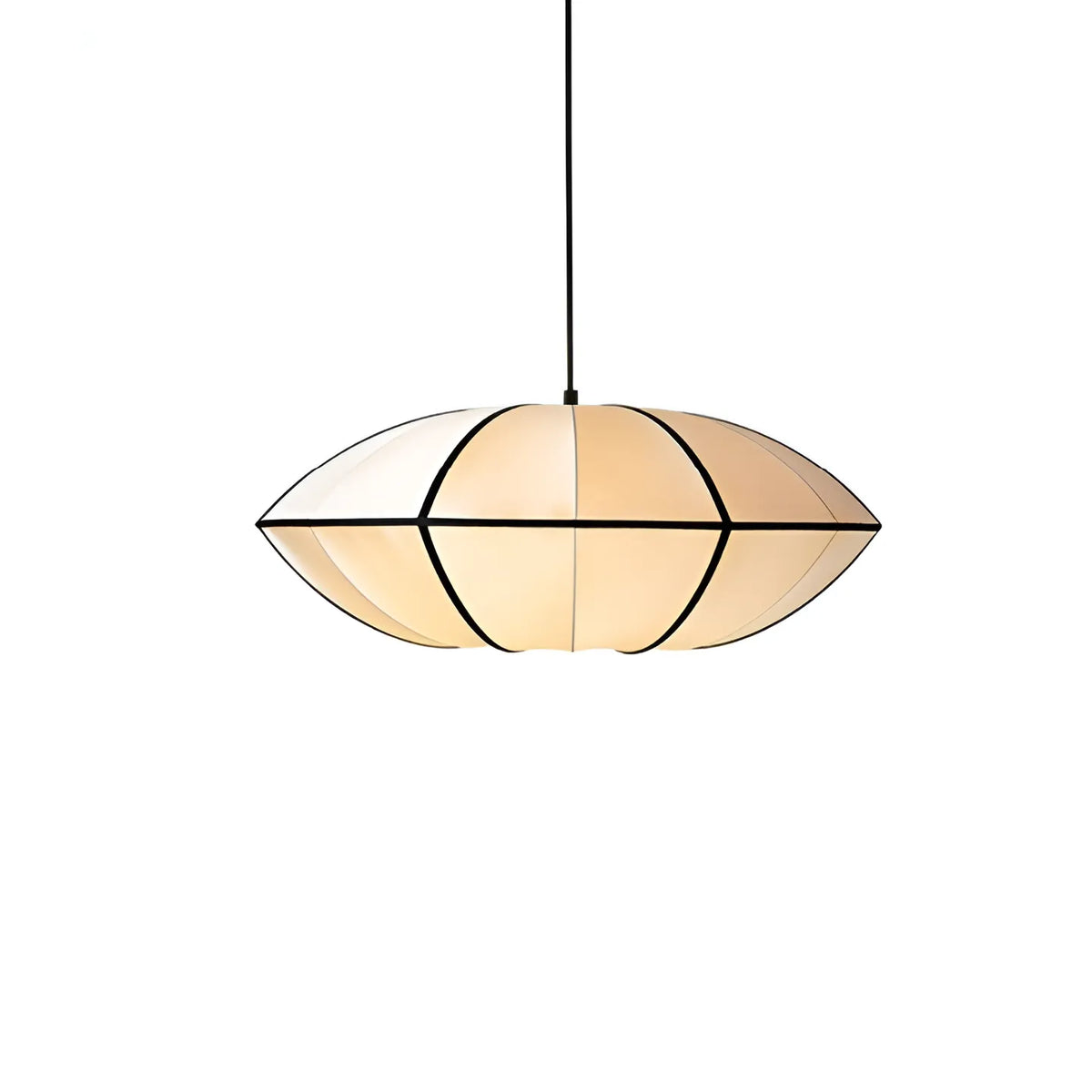 Silk Pendant Light with Handcrafted Textile Shade and Adjustable Suspension for Dining Room