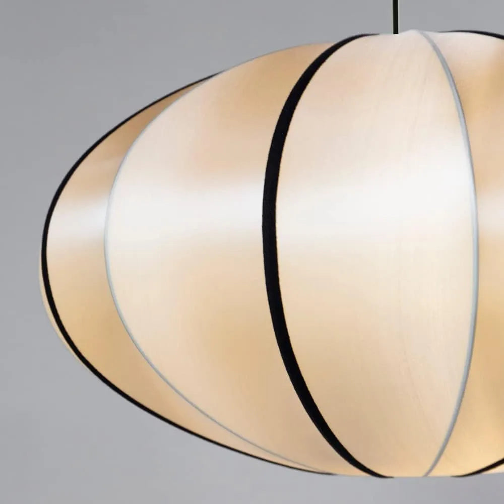 Silk Pendant Light with Handcrafted Textile Shade and Adjustable Suspension for Dining Room
