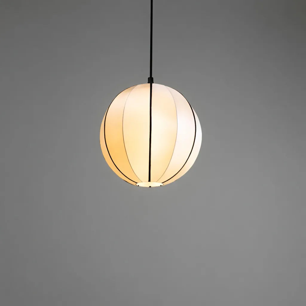 Silk Pendant Light with Handcrafted Textile Shade and Adjustable Suspension for Dining Room