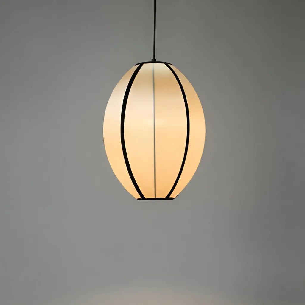 Silk Pendant Light with Handcrafted Textile Shade and Adjustable Suspension for Dining Room