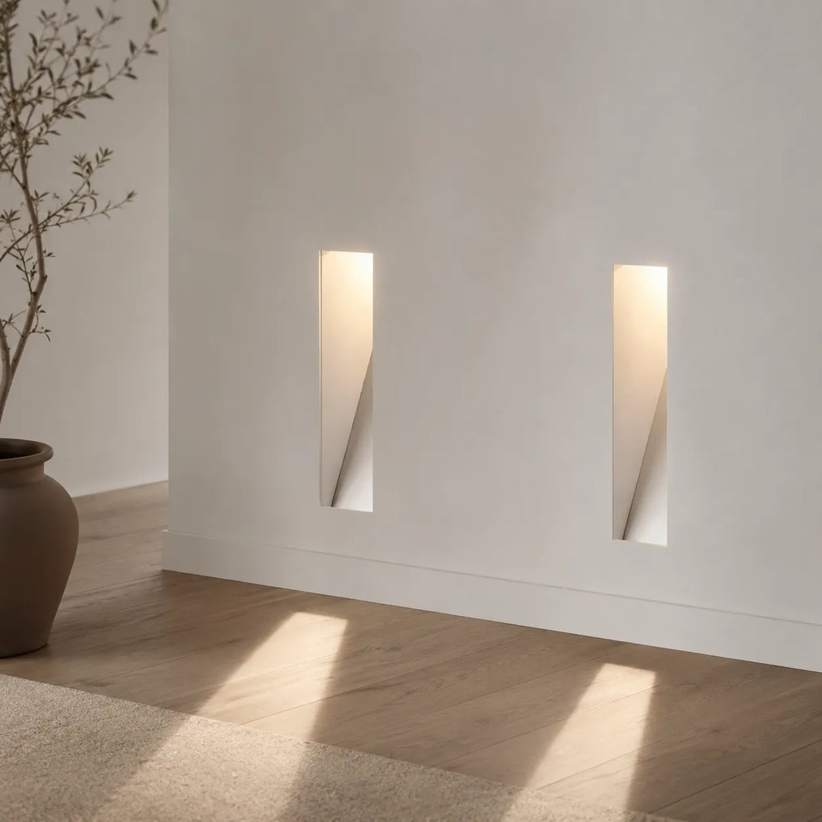 Wandleuchte mit Bewegungsmelder, LED und rahmenlosem Einbauddesign