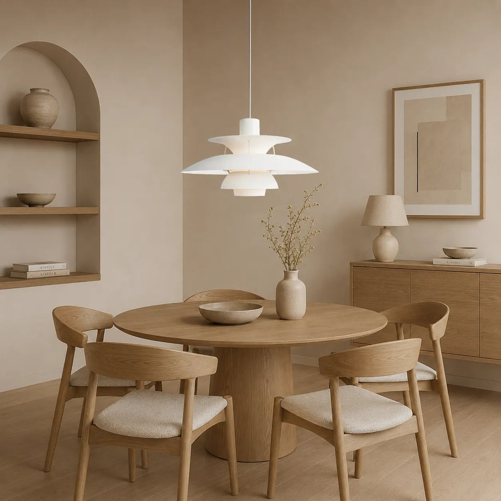 Suspension en aluminium au design superposé et aux lignes nordiques scandinaves