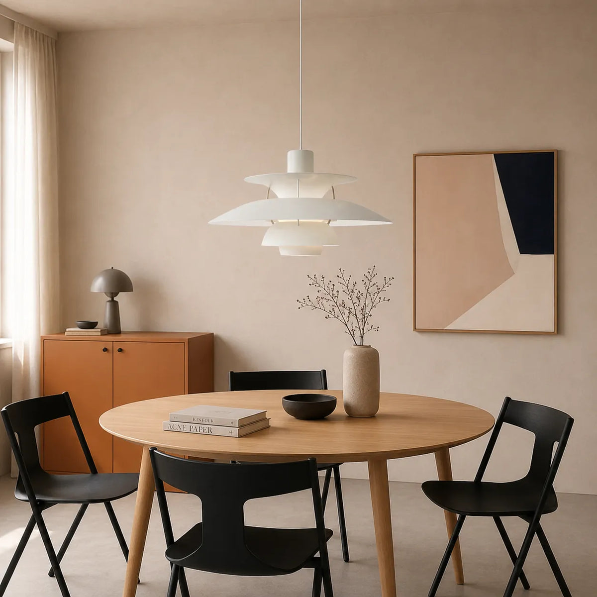 Suspension en aluminium au design superposé et aux lignes nordiques scandinaves