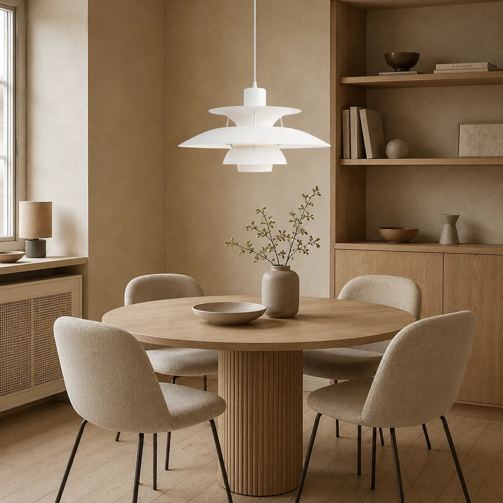 Suspension en aluminium au design superposé et aux lignes nordiques scandinaves