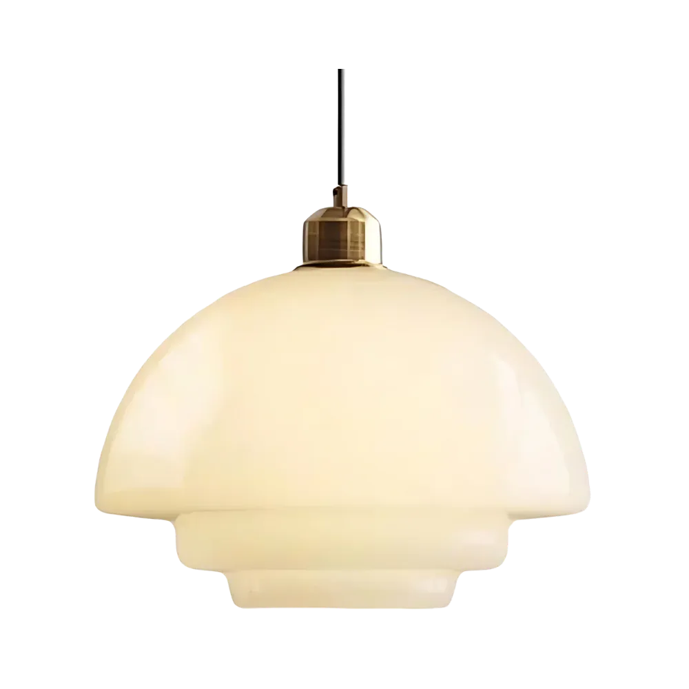 Luminaire suspendu avec verre opalin à plusieurs couches et douce lumière d’ambiance